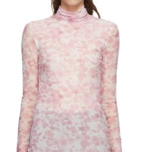 Ganni Mesh Long Sleeve Rollneck sweater Size M